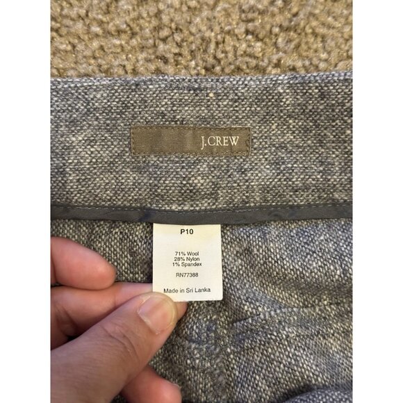 JCREW Gray Wool Wide Leg Cuffed Trouser Pants Career Professional 10P 30x28 - Picture 3 of 6